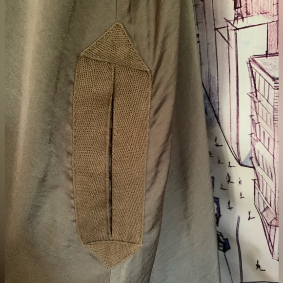 Banana Republic khaki silky maxi dress with cotton ribbon details pockets size 8 - Picture 6 of 12